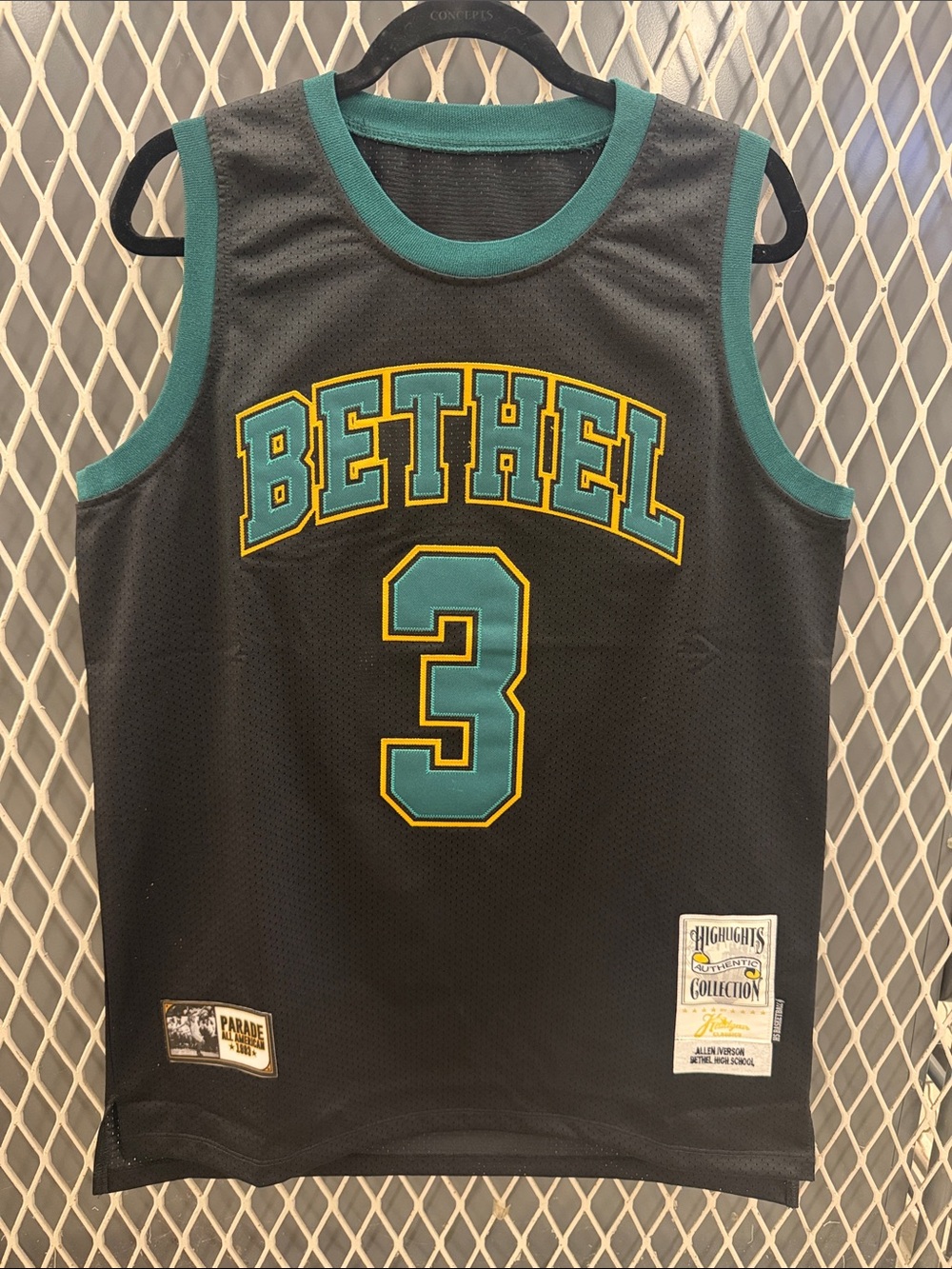 Allen Iverson #3 Bethel High School Throwback Jersey Rare